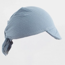 foulard d’été en mousseline pour enfant avec visière New Baby bleu