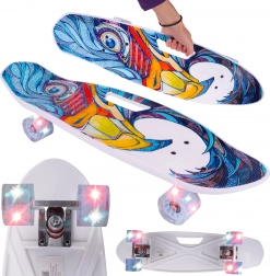 Penny skateboard en plastique avec poignée et roues LED