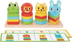 Jeu d’empilage en bois Amis des animaux 2Kids