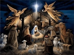 Peinture diamant Nuit sainte à Bethléem 30 × 40 cm