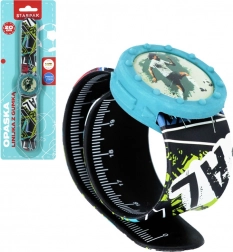 Montre-règle en silicone bleue pour enfants