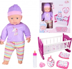 Woopie Royal XL ensemble nounou – poupée licorne avec berceau et set d’allaitement