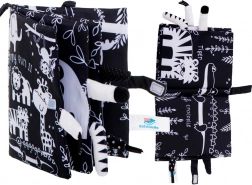 Livre sensoriel souple à contraste avec queues d’animaux safari