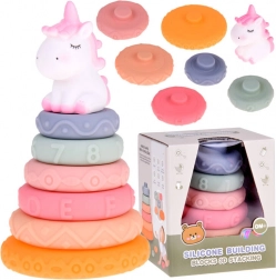 Jouet empilable coloré Licorne avec anneaux en mousse