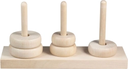 Tour de Hanoï en bois 20 × 10 cm – casse-tête logique
