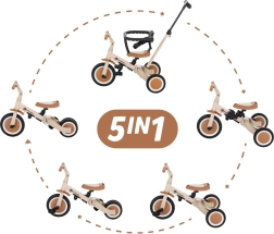 Tricycle multifonctionnelle Petite&Mars 5-en-1 Turbo Desert Sand