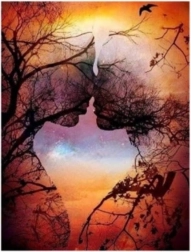 Peinture au diamant Amour ancien 30x40 cm