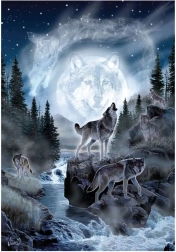 Puzzle Loup Lunaire 500 pièces