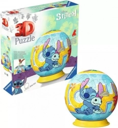 Puzzle 3D boule DISNEY Stitch 72 pièces sur socle