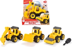 Petite voiture de chantier à assembler avec tournevis 12,5 cm (4 modèles)