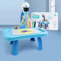 Mini projecteur de dessin 2-en-1 – table robot, bleu