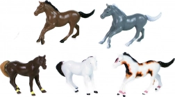 Set de petits chevaux en plastique 5 pcs en sachet