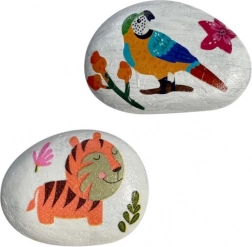 Arto décoration de pierres avec la technique du serviettage