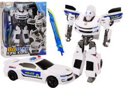 Auto-Robot 2en1 voiture de police transformable blanche