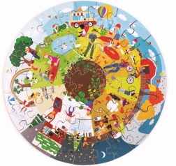 Puzzle de sol rond Bigjigs Toys Les quatre saisons