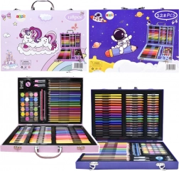 Set artistique dans une valise avec licorne rose 128 pièces