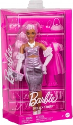 barbie deluxe style poupée en robe rose métallisée