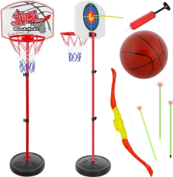 Ensemble sportif pour enfants 2-en-1 – panier de basket avec hauteur réglable et tir à l’arc