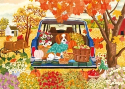 Puzzle chien dans la voiture 1000 pièces