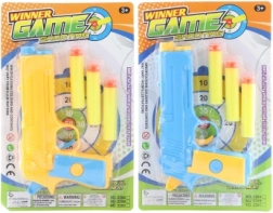Pistolet en plastique avec projectiles en mousse