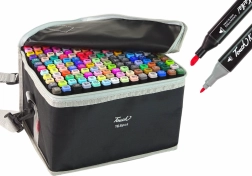 Set de marqueurs à alcool double pointe dans un sac, 168 pcs