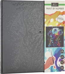 Peinture par numéros sur toile noire – chien