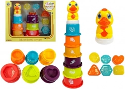 Pyramide éducative pour enfants avec gobelets et petit canard