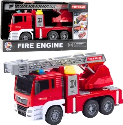 Camion de pompiers avec échelle télescopique et pompe à eau avec lumières et sons