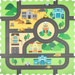 Tapis de jeu en mousse Humbi rues de la ville 120 × 120 cm