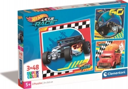Puzzle 3×48 pièces HOT WHEELS – ensemble de puzzles carrés CLEMENTONI
