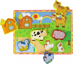 Puzzle encastrement 3D en bois Ferme