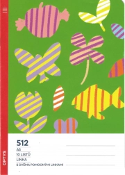 cahier scolaire A5 avec lignes auxiliaires pour débutants, 10 feuilles