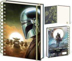 Carnet A5 à motif STAR WARS: THE MANDALORIAN – Mandalorien et Grogu Sunset