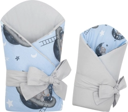 Couverture d’emmaillotage bébé réversible New Baby Teddy Bear in Space 80×80 cm