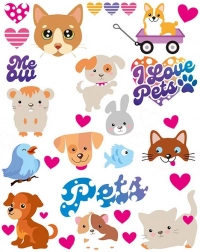 patchs thermocollants animaux – grande planche 20 × 30 cm