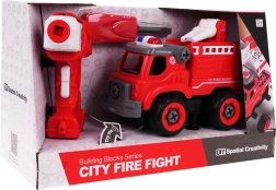 Camion de pompiers démontable avec outils et télécommande