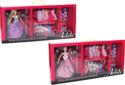 Poupée avec armoire et accessoires de mode