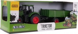 Tracteur vert avec remorque