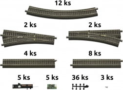 Roco geoLINE ensemble de voies avec ballast et accessoires pour coffrets de départ numériques