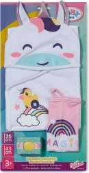 Baby born set de serviettes avec licorne et arc-en-ciel