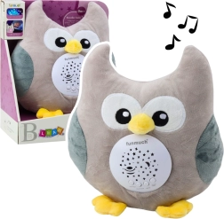 Hibou en peluche avec projecteur et mélodies