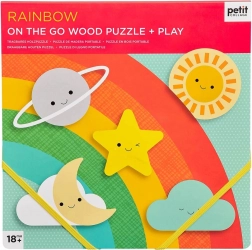 Petit Collage puzzle arc-en-ciel en bois robuste