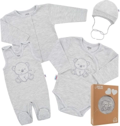 Ensemble naissance pour la maternité NEW BABY Sweet Bear, gris