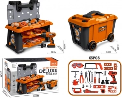 Set d’atelier pour petits bricoleurs dans une valise à roulettes