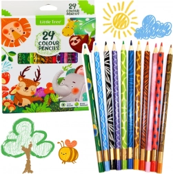 ensemble de crayons de couleur en bois 24 couleurs