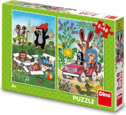 Puzzle Dino Krtek – aventures joyeuses 2×48 pièces