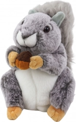 Écureuil en peluche avec noisette, gris 22 cm