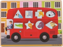 Bigjigs Toys puzzle à encastrer bus avec animaux