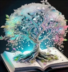 Peinture diamant arbre magique dans un livre 30 × 40 cm