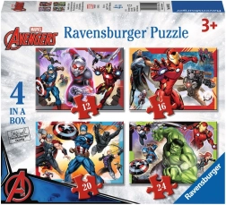 RAVENSBURGER Puzzle Avengers : Les héros les plus puissants de la Terre 4-en-1 (12,16,20,24 pièces)